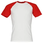 Fruit of the Loom Rundhalsshirt Valueweight Short Sleeve Baseball T Rot/Weiß/Dunkelrot