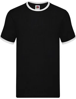 Fruit of the Loom Rundhalsshirt Valueweight RingerT Schwarz