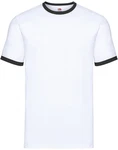 Fruit of the Loom Rundhalsshirt Valueweight RingerT Weiß/Schwarz/Dunkelblau