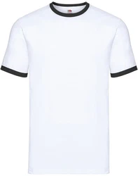 Fruit of the Loom Rundhalsshirt Valueweight RingerT Weiß/Schwarz/Dunkelblau