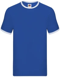 Fruit of the Loom Rundhalsshirt Valueweight RingerT Blau/Dunkelblau/Hellblau