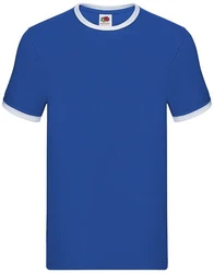 Fruit of the Loom Rundhalsshirt Valueweight RingerT Blau/Dunkelblau/Hellblau