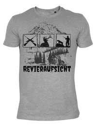 T-Shirt Jger Shirt Hirsch Motiv Jger Sprche : Revieraufsicht