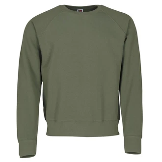Fruit of the Loom Sweatshirt Classic Raglan Sweat Dunkelgrün/Khaki