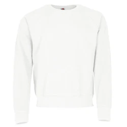 Fruit of the Loom Sweatshirt Classic Raglan Sweat Weiß/Grau/Creme/Hellgrau