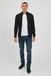 Indicode Strickjacke IDPaulomo Zip-Jacke Schwarz/Braun/Grau/Hellblau/Rot