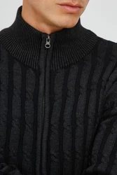 Indicode Strickjacke IDPaulomo Zip-Jacke Schwarz/Braun/Grau/Hellblau/Rot