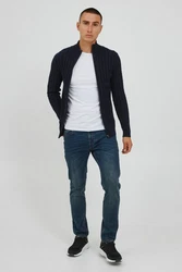 Indicode Strickjacke IDPaulomo Zip-Jacke Dunkelblau/Blau/Hellblau