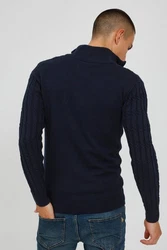 Indicode Strickjacke IDPaulomo Zip-Jacke Dunkelblau/Blau/Hellblau