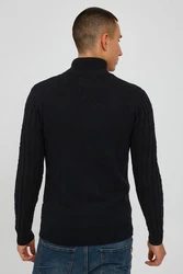 Indicode Strickjacke IDPaulomo Zip-Jacke Schwarz/Dunkelblau/Hellblau/Blau