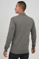 Indicode Strickjacke Ernaldo Zip-Jacke Hellgrau/Grau/Dunkelgrau/Dunkelgrün