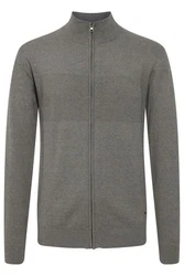 Indicode Strickjacke Ernaldo Zip-Jacke Hellgrau/Grau/Dunkelgrau/Dunkelgrün