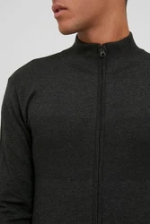 Indicode Strickjacke Ernaldo Zip-Jacke Dunkelgrau/Schwarz/Dunkelgrün/Khaki