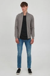 Indicode Strickjacke IDBanjamino Hellgrau/Grau/Dunkelgrau