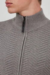 Indicode Strickjacke IDBanjamino Hellgrau/Grau/Dunkelgrau