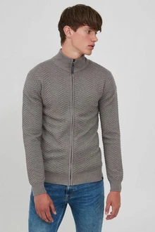 Indicode Strickjacke IDBanjamino Hellgrau/Grau/Dunkelgrau