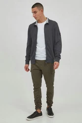 Indicode Sweatjacke IDArcelio mit Stehkragen Dunkelgrau/Hellgrau/Grau