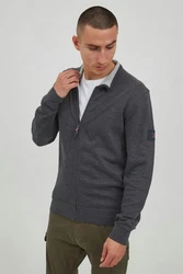 Indicode Sweatjacke IDArcelio mit Stehkragen Dunkelgrau/Hellgrau/Grau