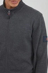 Indicode Sweatjacke IDArcelio mit Stehkragen Dunkelgrau/Hellgrau/Grau
