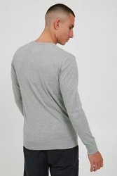 Indicode Rundhalspullover Herren feinstrickpullover Grau/Hellgrau