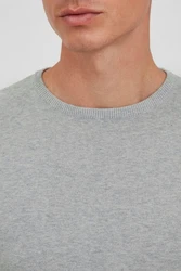 Indicode Rundhalspullover Herren feinstrickpullover Grau/Hellgrau
