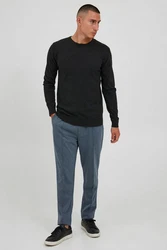 Indicode Rundhalspullover Herren feinstrickpullover Dunkelgrau/Schwarz