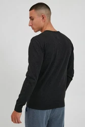 Indicode Rundhalspullover Herren feinstrickpullover Dunkelgrau/Schwarz