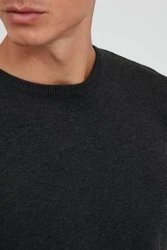 Indicode Rundhalspullover Herren feinstrickpullover Dunkelgrau/Schwarz
