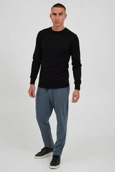 Indicode Rundhalspullover Herren feinstrickpullover Schwarz/Dunkelblau