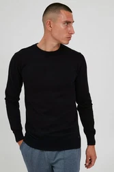 Indicode Rundhalspullover Herren feinstrickpullover Schwarz/Dunkelblau