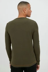 Indicode Langarmshirt IDAmbrosius Basic Dunkelgrün/Khaki
