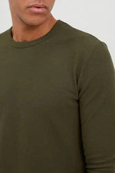 Indicode Langarmshirt IDAmbrosius Basic Dunkelgrün/Khaki