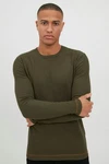 Indicode Langarmshirt IDAmbrosius Basic Dunkelgrün/Khaki
