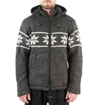 KUNST UND MAGIE Kapuzenstrickjacke Snowboard Nordisch Dunkelgrau/Grau/Lila