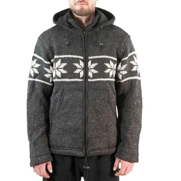 Kapuzenstrickjacke Snowboard Nordisch Strick/Wolljacke+Fleecefutter&abnehmbare Kapuze