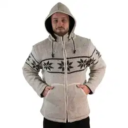 Kapuzenstrickjacke Snowboard Nordisch Strick/Wolljacke+Fleecefutter&abnehmbare Kapuze