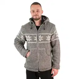 Kapuzenstrickjacke Snowboard Nordisch Strick/Wolljacke+Fleecefutter&abnehmbare Kapuze