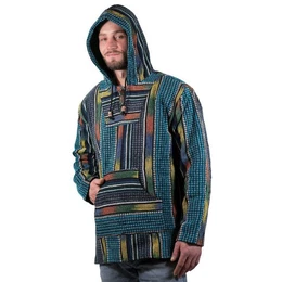 Hoodie Bunt Kapuzenpulli Kapu Baja Jerga Hoodie+Kapuze&Kngurutaschen Hippie