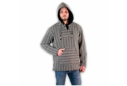 Kunst Und Magie Sweatponcho Kapu Baja Jerga Hoodie Hellgrau/Grau/Dunkelgrau/Schwarz