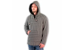 Kunst Und Magie Sweatponcho Kapu Baja Jerga Hoodie Hellgrau/Grau/Dunkelgrau/Schwarz