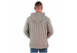 Kunst Und Magie Sweatponcho Kapu Baja Jerga Hoodie Grau/Hellgrau/Dunkelrot