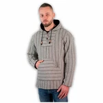 Kunst Und Magie Sweatponcho Kapu Baja Jerga Hoodie Grau/Hellgrau/Dunkelrot
