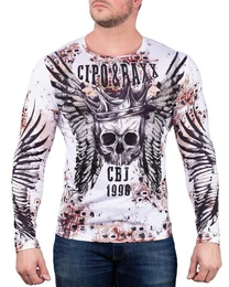 Sweatshirt Herren Longsleeve BA-CL494 (1-tlg) mit Totenkopf und Engelflgeln