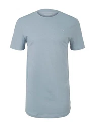 TOM TAILOR Denim T-Shirt STRUCTURED-SHIRT Blau/Hellblau/Grau