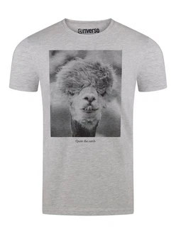 riverso T-Shirt Herren Fotoprintshirt RIVCharly Regular Fit Grau