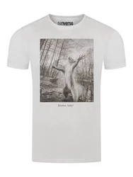 riverso T-Shirt Herren Fotoprintshirt RIVCharly Regular Fit Grau/Weiß