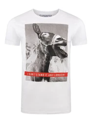 riverso T-Shirt Herren Fotoprintshirt RIVCharly Regular Fit Weiß/Schwarz/Creme/Beige/Rot