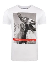 riverso T-Shirt Herren Fotoprintshirt RIVCharly Regular Fit Weiß/Schwarz/Creme/Beige/Rot
