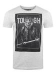riverso T-Shirt Herren Fotoprintshirt RIVCharly Regular Fit Hellgrau/Grau/Braun/Creme