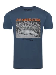 riverso T-Shirt Herren Fotoprintshirt RIVCharly Regular Fit Blau/Dunkelblau/Hellblau